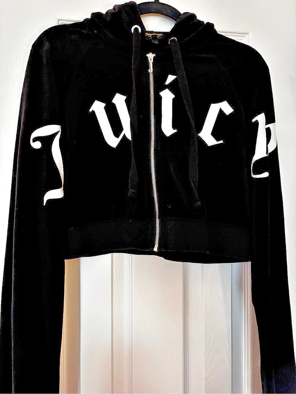 Juicy Couture Black Label Velour Full Zip Hoodie Black